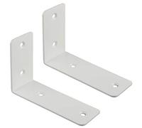 SAYAYO Equerre Etagere Murale Blanche, Support Étagère Murale Charge Lourde Industrielle en Acier Inoxydable, Support Angle Brace en L pour Planche, 125 x 85 x 45mm, 2 Pcs