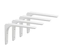 SAYAYO Equerre Etagere Murale Charge Lourde, Fixation Flottante Support pour Salon Chambre Cuisine, Support Etagère Murale en Métal, 200 x 200 mm Blanc 4 Pcs, EJR200W-4P