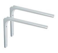 SAYAYO Equerre Etagere Murale Charge Lourde, Fixation Flottante Support pour Salon Chambre Cuisine, Support Etagère Murale en Métal, 300 x 300 mm Blanc 2 Pcs, EJR300W-2P