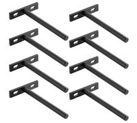 SAYAYO Equerre Etagere Murale Fixation Flottante Invisible, Support Etagere Murale en Métal, Tablette Flottante Support Charge Lourde, Longueur 125MM, Noir 8 Pcs, EJY70X125B-8P