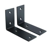 SAYAYO Equerre Etagere Murale Noire, Support Étagère Murale Charge Lourde Industrielle en Acier Inoxydable, Support Angle Brace en L pour Planche, 125 x 85 x 45mm, 2 Pcs