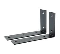 SAYAYO Equerre Etagere Murale Noire, Support Étagère Murale Charge Lourde Industrielle en Acier Inoxydable, Support Angle Brace en L pour Planche, 175 x 105 x 45mm, 2 Pcs
