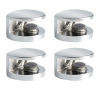 SAYAYO Pince à Verre Support d’Étagère en Verre Support de Tablette Mural Fixation Réglable Adaptatif de 5-8 mm d'Épaisseur, Finition Polie en Alliage de Zinc, 4 Pcs, EBL3008-4P