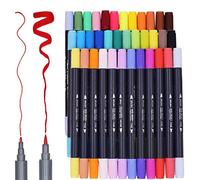 SAYEEC Paquet de 36 marqueurs de couleur à double pointe souple Effet aquarelle Mieux adaptés pour adultes Pour coloriage de livres/manga/bandes dessinées/calligraphie