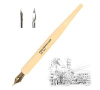 SAYEEC Porte-plume en bois avec 3 plumes à tremper dans l'encre - Ensemble pour artiste, dessin, mangas, bandes dessinées, calligraphies, écriture, dessins à l'encre Detail Portrayal Set