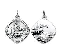 Sayers London Pendentif Médaille de Saint-Christophe en Argent 925/1000
