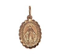 Sayers London Pendentif Médaille Miraculeuse en Or Rose 9 Carats