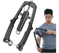 SAYEYBU Appareil De Musculation Hydraulique 2 en 1 avec Roues, Poids RéGlable De 10 à 200 Kg, Appareil De Musculation pour Les Bras, PoignéE Extensible,Noir,Without Wheels