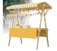 SAYEYBU Chariot Alimentaire Portable avec Auvent, éTal De Marché Pliable, Chariot De Vendeur en Bois, pour La Vente Ambulante en ExtéRieur : Pop-Corn, Desserts Et Jouets,08,120 * 60cm withwheels