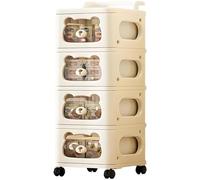 SAYEYBU Commode à Tiroirs pour Chambre d'enfant, Commode De Rangement en Plastique ImperméAble, Meuble De Rangement Robuste à roulettes, pour Couloir, EntréE Et Placards,W35cm,4tier