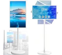 SAYEYBU éCran Intelligent Portable pour TéLéViseur, avec TéLéCommande Et Support Mobile, TéLéViseur sans Fil sur roulettes, Batterie IntéGréE, Rotation ComplèTe,21.5in,4G+64G