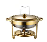SAYEYBU Ensemble Buffet Chafing Dish, Chauffe-Plats Rond 4,5 L, Chauffe-Plats Ronds avec Couvercles, Chauffe-Plats en Acier Inoxydable, IdéAl pour FêTes, NoëL, éVéNements,03,3PCS