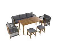 SAYEYBU Ensemble De Mobilier De Jardin, Table Et Chaises Longues De Jardin, avec Coussins Confortables, Ensemble Repas D'ExtéRieur éLéGant,01