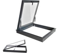 SAYEYBU FenêTre De Toit avec Puits De LumièRe, FenêTre De Puits LumièRe pour Toit Plat en Pente, Puits De LumièRe à Ouverture Manuelle, avec Double Vitrage Trempé,A,LxW 80x90cm/31.5x35.4in