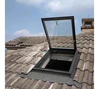 SAYEYBU Grande FenêTre Toit avec Sortie d'air, FenêTre Puits De LumièRe pour Toit Plat en Aluminium, avec Double Vitrage Trempé, Porte D'AccèS De Toit EncastréE pour Grenier,A,LxW 78x98cm/30.7x38.5in