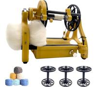 SAYEYBU Machine à Filer Intelligente, Rouet-Fil éLectrique, ePuisette à Poils d'animaux (Capacité 120 G) avec 3 Bobines, Cardeuse à Tambour 12 V, Inverseur De Sens De Rotation,01