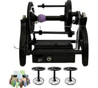 SAYEYBU Machine à Filer Intelligente, Rouet-Fil éLectrique, ePuisette à Poils d'animaux (Capacité 120 G) avec 3 Bobines, Cardeuse à Tambour 12 V, Inverseur De Sens De Rotation,02