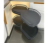 SAYEYBU Organisateur d'angle Coulissant pour Meuble, Panier De Rangement d'angle à 2 Niveaux pour Cuisine, avec Plateaux RéGlables, pour Meubles De 800 Mm,Pull Right,800mm