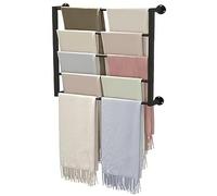 SAYEYBU PréSentoir à Rubans 5 Niveaux, Organisateur Mural pour Papier Cadeau, Support à Foulards en Fer, Gain De Place, pour Magasin De VêTements Et Fleuriste,Noir,100cm