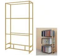 SAYEYBU PréSentoir Double Face pour éChantillons De Tissus, Support MéTallique, PréSentoir pour Tissus pour Salles D'Exposition, Commerces De DéTail Et Salons Professionnels,d'or,150cm
