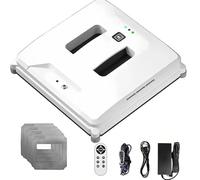 SAYEYBU Robot Lave-Vitres Ultra-Fin, avec TéLéCommande, Nettoyeur De Vitres éLectrique Domestique à Navigation Intelligente, 3 Modes De Nettoyage, pour des Vitres Impeccables,Blanc