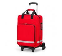 SAYEYBU Sac MéDical à roulettes, sur Chariot DéTachable, Sac D'InfirmièRe Portable, avec SéParateurs Et Compartiments Amovibles, pour Professionnels De Santé,Rouge