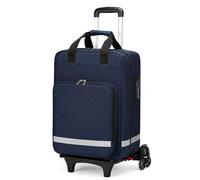 SAYEYBU Sac MéDical à roulettes, sur Chariot DéTachable, Sac D'InfirmièRe Portable, avec SéParateurs Et Compartiments Amovibles, pour Professionnels De Santé,Bleu