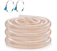 SAYEYBU SystèMes De Tuyaux DéPoussiéRage Travail du Bois, Tuyau D'Aspiration pour Conduit d'air Dia Tuyau en PolyuréThane RéSistant Aux Perforations avec Fil d'acier Cuivré,26ft,Dia45(mm)/1.8in
