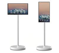 SAYEYBU TéLéViseur Portable à éCran Tactile 21,5 Pouces, TéLéViseur Intelligent Mobile, TéLéViseur Tactile Pivotant D'ExtéRieur, avec CaméRa 8 MP, Pied De Sol RéGlable,27in,4G+64G