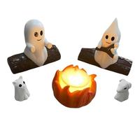 SAYEYBU Veilleuse FantôMe Feu De Camp, Veilleuse Halloween, Jolie Statue Effrayante Et Confortable, pour CheminéE Ou Bureau, DéCoration Halloween Amusante FantôMes,02