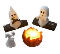 SAYEYBU Veilleuse FantôMe Feu De Camp, Veilleuse Halloween, Jolie Statue Effrayante Et Confortable, pour CheminéE Ou Bureau, DéCoration Halloween Amusante FantôMes,03