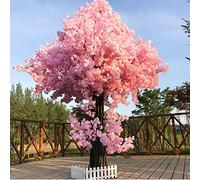 SayfuR Qualité Artificiel Cherry/Peach Blossom Trees Plusieurs Tailles Simulation Tree en Bois réels et Feuilles réalistes Replica Plant Artificiel Rose - 2x1,5 m