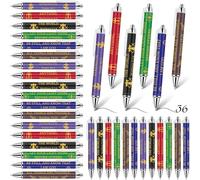 Sayglossy Lot de 36 stylos à bille chrétiens - Cadeau religieux - Verset de la Bible - Stylos rétractables pour Noël, collègues, fournitures de bureau, cadeaux de fête de Noël