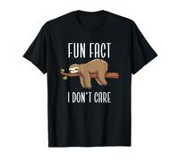 Saying Sarcastic Saying Funny Sloth Citation Fun Fact I Don't Care T-Shirt