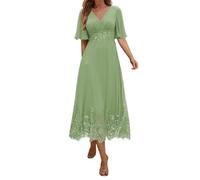 SAYNO Robe de mère de la mariée en dentelle pour robes de bal de mariage robes de cocktail plissées grande taille, Sauge poussiéreuse., 52 Grande taille