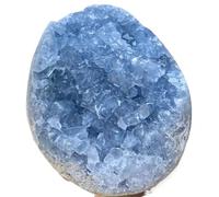 SAYOBO 1 pierre de cristal de 1,1 à 1,2 kg pour décoration d'intérieur en forme d'œuf bleu céleste