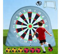 SAYOK Cible de football gonflable - Jeu de fléchettes géant avec pompe et 6 balles de football - Jeu de carnaval et de but pour les fêtes en plein air dans le jardin