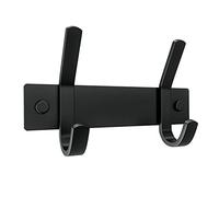 SAYONEYES Porte-manteau mural noir mat avec 2 crochets doubles pour suspendre - 15,2 cm - Crochets muraux rustiques en acier inoxydable SUS304 - Pour chapeau, vêtements, sac à main, serviette - 1