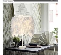 Sayoo Lampe de chevet - À plumes - Blanc - Pendentif cristal - Ø20cm