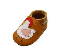 SAYOYO Chaussures Bébé Cuir Souple Premiers Pas Respirant Chaussons Orange pour Bébé Fille 12-18 Mois L 21/22