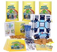 Saypacck Lot de 250 articles du mois national de la prévention du crime - Assortiment de 250 pièces - Les policiers sont mon ami - Cadeau pour voiture de police - Sac à friandises autocollant - Livre