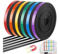 Saypacck Lot de 6 rouleaux de ruban adhésif magnétique coloré - 1 cm x 10 m - Pour tableau blanc, graphique, décoration, ligne de marquage - Ruban magnétique aux couleurs de l'arc-en-ciel - Pour salle