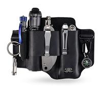 Sayram ST1/ST2 Étui en Cuir Multi-Outils avec Porte-clés, Organisateur de Ceinture EDC, étui à Couteaux pour Leatherman Outils, Lampe de Poche, Organisateur de Sac EDC pour Homme