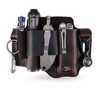 Sayram ST1/ST2 Étui en cuir multi-outils avec porte-clés, organisateur de ceinture EDC, étui à couteaux pour Leatherman outils, lampe de poche, organisateur de sac EDC pour homme