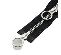 SAYTAK Fermeture éclair Double 5# Fermeture éclair métallique Longue 70/90 cm à Double Curseur, Double Sens, for Vestes, kit de réparation, Boucle de Rechange, matériel de Couture(Black,70cm)