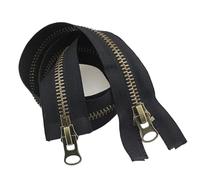 SAYTAK Fermeture éclair Double Fermeture éclair métallique Double Curseur n° 8 (80/90/100/120 cm) for la Couture de Manteaux et Vestes, Accessoires de Couture DIY(Black,90cm)