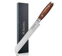 Sayuto - Couteau à Pain Design Japonais Pakka X50 Lame en Acier Inoxydable Allemand 20cm Manche en Bois Pakka - Coffret Cadeau Inclus