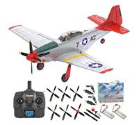 SAYZON Avion Radiocommandé P51D Mustang 5 Canaux 3D/6G sans Balais, Idéal pour Adultes et Débutants, Avion Acrobatique à Voilure Fixe 2,4 GHz avec Hélices et Batterie de Rechange (2BS)