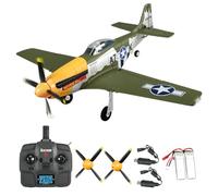 SAYZON Avion RC 3D/6G 5 canaux P51D Mustang avec radiocommande 2,4 GHz, Avion Télécommandé pour Adultes et Débutants Hélice et Batterie de Rechange Incluses