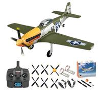 SAYZON Avion RC 3D/6G 5 canaux P51D Mustang avec radiocommande 2,4 GHz, Avion Télécommandé pour Adultes et Débutants Hélice et Batterie de Rechange Incluses (2BS)